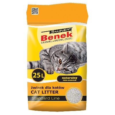 BENEK Super Standard Żwirek bentonitowy naturalny 25