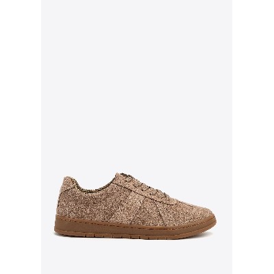 Sneakersy męskie ze skóry zamszowej ciemny beż