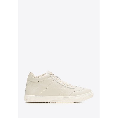 Męskie sneakersy naturalnej skóry licowej jasny beż