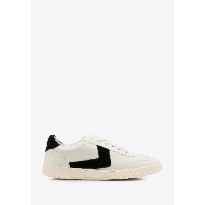 Zamszowe sneakersy kontrastowymi wstawkami ekoskóry beżowo