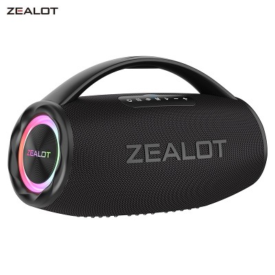 ZEALOTS97 Głośnik Bluetooth mocy 80 Potężny głośnik bezprzewodowy przenośnym uchwytem na imprezę kemping kolorowe światło RGB