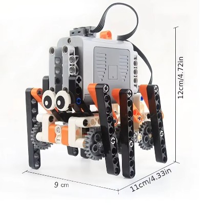 Zestaw klocków do budowy chodzącego robota heksapod bioniczna technologia silnik elektryczny edukacyjny DIY MOC zabawka klocków dla dzieci prezent