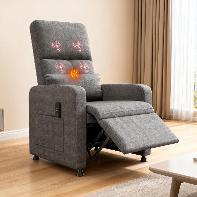 Fotel elektryczny funkcją grzania regulowany podłokietnikami pojedyncza sofa do salonu sypialni lub biura