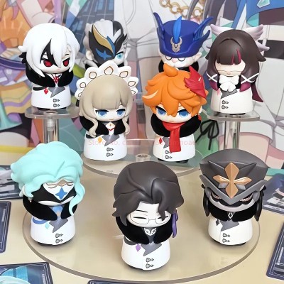 Mihoyo Genshin Impact Fatui Harbinger Seria Version Blind Box Mini Figurki na Biurko Model Zabawki Trend Dekoracja Prezent Niespodzianka