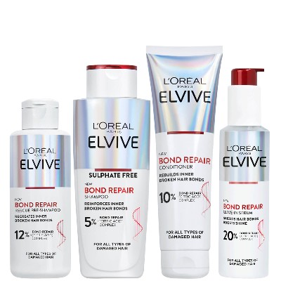 LOréal Paris Elvive Bond Repair Full Routine Bundle for Damaged Hair