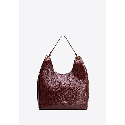 Elegancka shopperka ze skóry naturalnej bordowa