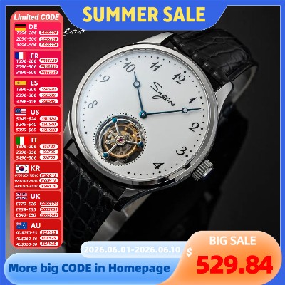 Sugess luksusowy zegarek męski tourbillonem mechaniczny ręcznie nakręcany oryginalny mechanizm ST8230 ceramiczna tarcza pasek krokodyla prezent na boże narodzenie nowość