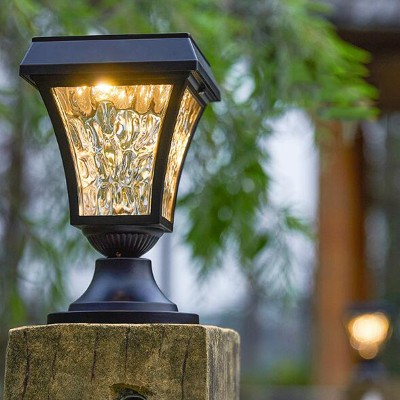 Zewnętrzna Solarna Lampa Słupkowa LED IP55 Wodoodporna Ogród Ogrodzenie Światło Podwórko Słupki Lampy Brama Ogrodzenie Ściana Dziedziniec Domek Lampa Solarna