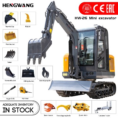Mini koparka hydrauliczna HW26 Chin 25 silnik diesla mini koparka ton koparka rolnicza budowlana do użytku domowego możliwość personalizacji