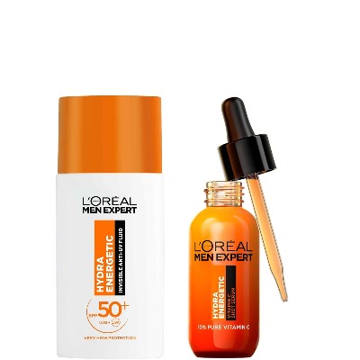 LOréal Paris Men Expert Hydra Energetic Vitamin Serum SPF50 Invisible Fluid Bundle