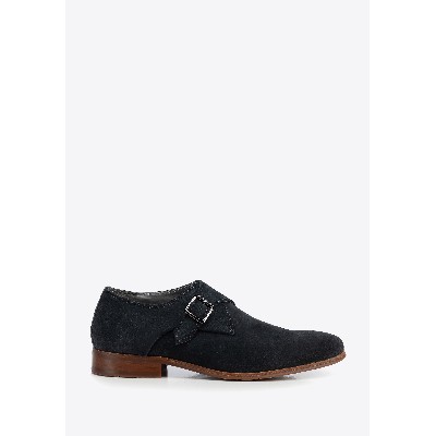 Męskie buty monki ze skóry zamszowej ciemny