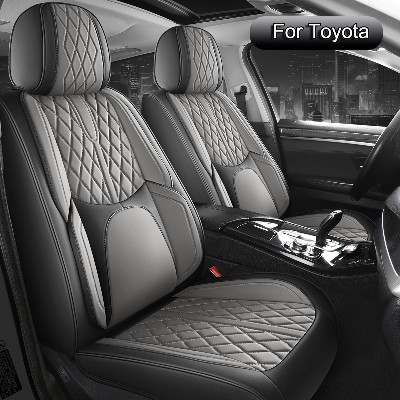 Komplet Pokrowców na Siedzenia Samochodowe ze Skóry Pasuje do Toyota Hybrid Yaris CHR RAV4 Corolla Urban Cruiser Prius Camry