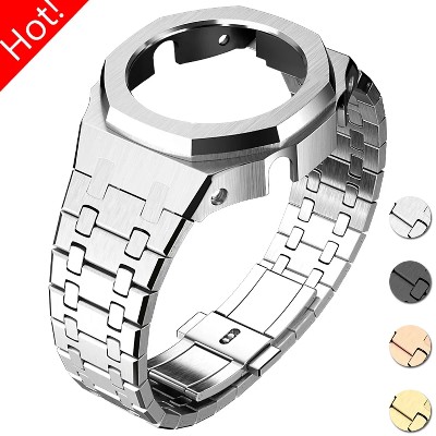 Zestaw modyfikacji Gen45 dla Casioak GA2100 luksusowy zestaw modyfikacji Refit dla GMAS2100 GA2110 zestaw modyfikacji obudowa ze stali nierdzewnej metalowy pasek