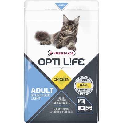 VERSELELAGA Opti Life Cat SterlisedLight Chicken 25 kg dla kotów sterylizowanych