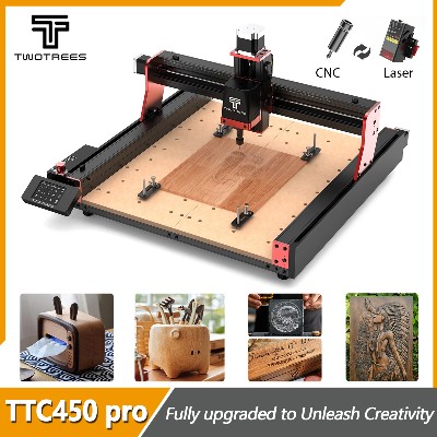 Frezarka CNC Twotrees TTC450 PRO do obróbki drewna grawerowania laserowego cięcia drewna metalu sterowanie GRBL