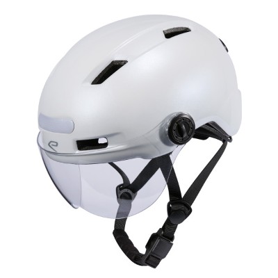 Kask miejski EKOI CITY STYLE Perłowy wizjerem