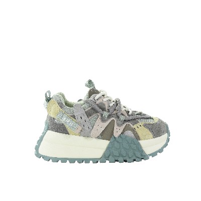 Damskie sneakersy skórzane green combi GOE TT2N4025