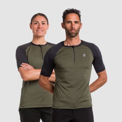 Uniwersalna koszulka krótkim rękawem EKOI GRAVEL COMFORT Khaki