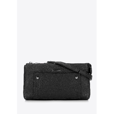 Damska crossbody dwukomorowa kieszonką czarno