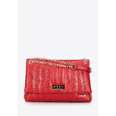 Damska crossbody ekoskóry dwukomorowa duża