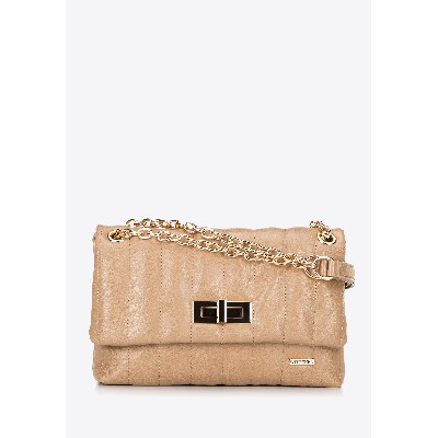 Damska crossbody ekoskóry dwukomorowa mała