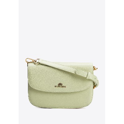 Damska crossbody ze skóry naturalnej pistacjowa