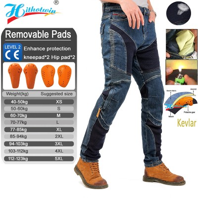Męskie jeansy motocyklowe kevlaru letnie spodnie do jazdy spodnie na motocykl crossowy odporne na ścieranie wiatroodporne wytrzymałe