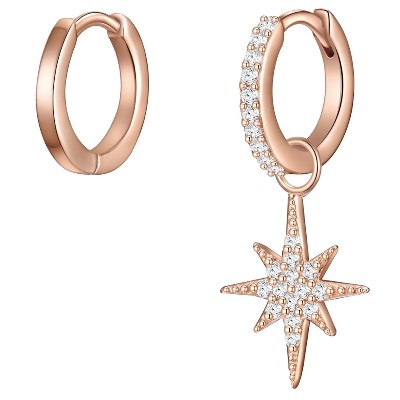 Glanzstücke München kolczyki kreole Gwiazda srebro wysokiej próby Cyrkonia złoto Kolczyki ct Damski