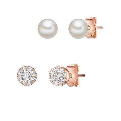 Glanzstücke München kolczyki sztyfty srebro wysokiej próby Cyrkonia Perła hodowlana słodkowodna złoto Pierścionki ct Damski