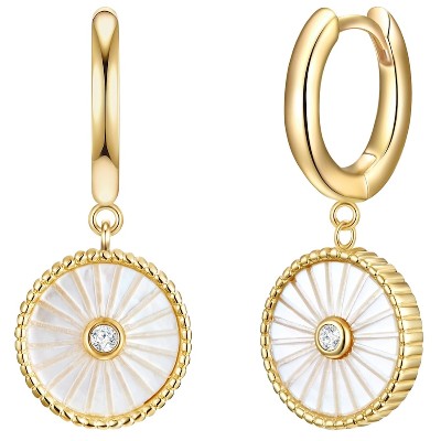 Glanzstücke München kolczyki kreole srebro wysokiej próby Cyrkonia Masa perłowa złoto Kolczyki ct Damski