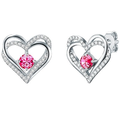 Rafaela Donata Kolczyki sztyfty kryształkami Swa Serce srebro wysokiej próby zdobiony kryształkami Swarovski ct Damski