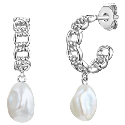 Glanzstücke München kolczyki kreole srebro wysokiej próby Perła hodowlana słodkowodna Kolczyki ct Damski