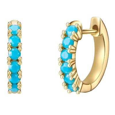 Glanzstücke München kolczyki kreole srebro wysokiej próby Turkusowy rek złoto Kolczyki ct Damski