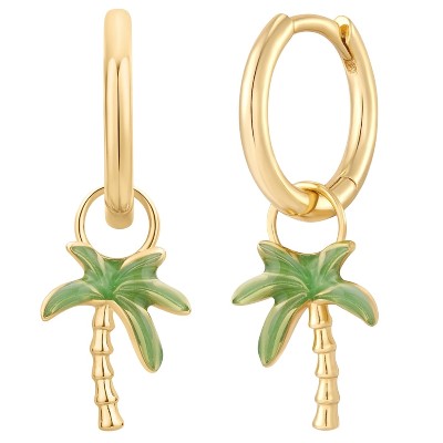 Glanzstücke München kolczyki kreolki Palma Srebro wysokiej próby złoto Kolczyki ct Damski