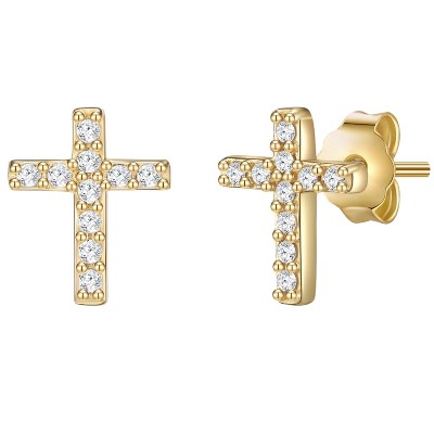 Glanzstücke München kolczyki sztyfty Krzyżyk srebro wysokiej próby Topaz złoto Kolczyki ct Damski