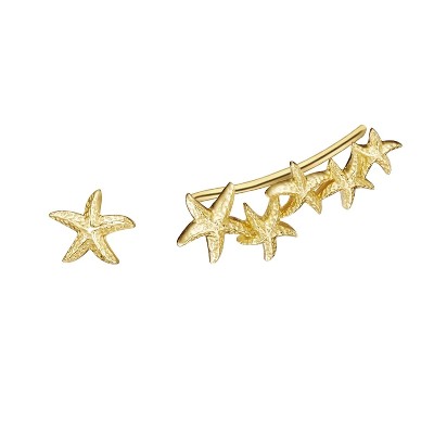 Glanzstücke München kolczyki sztyfty Rozgwiazda srebro wysokiej próby złoto Kolczyki ct Damski