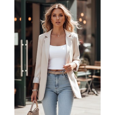 Marynarka damska one size oversize RESIDAL jasnobeżowa Dstreet PY0122