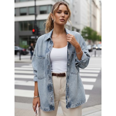 Kurtka damska jeansowa koszulowa oversize Dstreet TY5602
