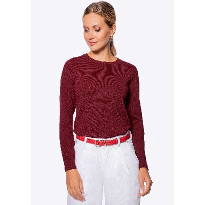 Sweter damski klasyczny bordowy
