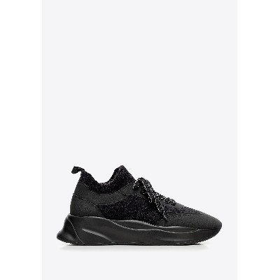 Damskie sneakersy ekoskóry sztucznego futerka