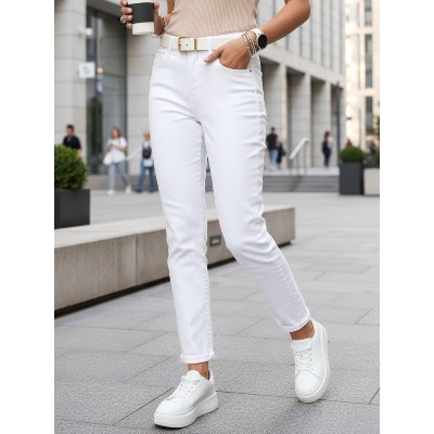 Jeansy damskie mom fit wysokim stanem paskiem Dstreet UY2924