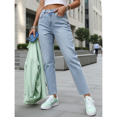 Jeansy damskie mom fit wysokim stanem Dstreet UY2895