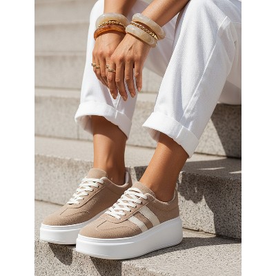 Sneakersy damskie skórzane na platformie Dstreet ZY1377