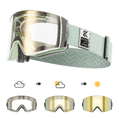 KAPVOE Outdoor fotochromowe gogle narciarskie zimowe sporty na śniegu dla unisex okulary śniegowe UV400 przeciwmgielne magnetyczne okulary snowboardowe