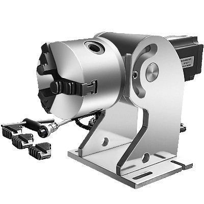 Oś obrotowa Sihao 80 mm do laserowej maszyny znakowalnej światłowodowej otworami trzema mocowaniami wielofunkcyjnym wspornikiem do znakowania tabliczek znamionowych