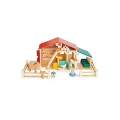 Figurki do zabawy drewniane farma zwierzątkami