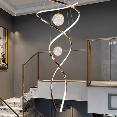 Nowoczesne żyrandole schodowe Lampy wiszące oświetlenie wewnętrzne Lampa sufitowa wisząca oświetlenie LED Żyrandole do salonu oświetlenie wewnętrzne