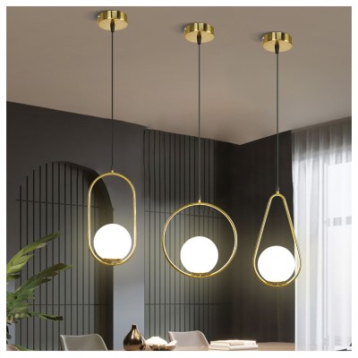 Nordic szklane kulki wisiorek światła mosiądz lampa wisząca nowoczesny salon jadalnia wystrój sypialni oprawa oświetleniowa sufitowa dom lampa wiszaca sufitowa lampka nocna lampa sufitowe