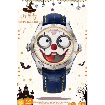 zegarek wampirza ekskluzywna marka zegarek klauna męski zegarek mechaniczny skórzany luksusowy zegarek projektanta nowy zegarek klauna