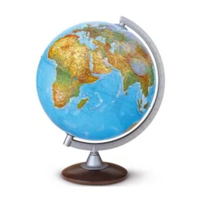 Globus podświetlany fizycznypolityczny